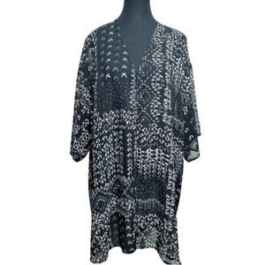 Daniel Rainn  Womens One Size Print Over Open Kimono Sheer Fabric